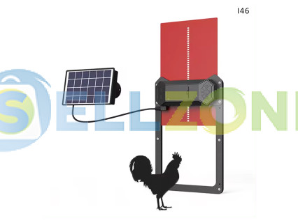 Ηλιακή αυτόματη πόρτα για κοτέτσι κόκκινη. - I46